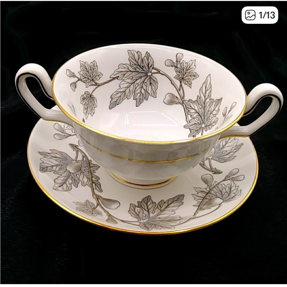 2 Wedgwood Cream Soup & Saucer sets. Vintage, made in England.1960s - Picture 10 of 13